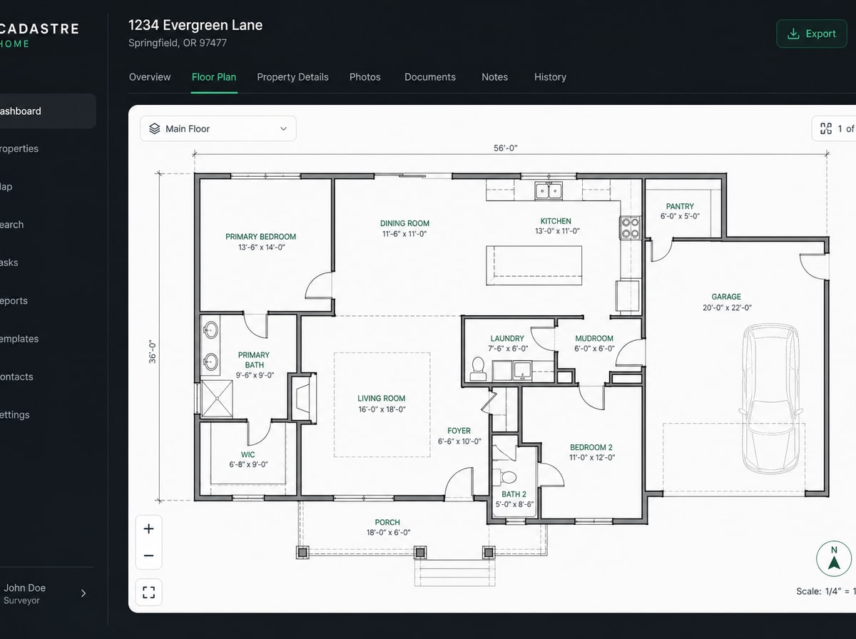 Demo vault floor plan — property layout