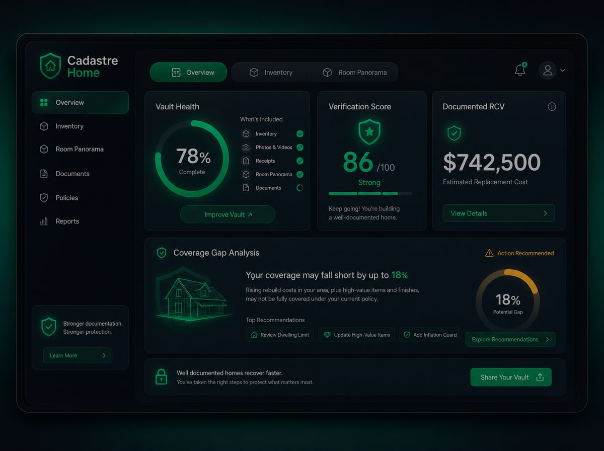 Demo vault overview — Vault Health dashboard