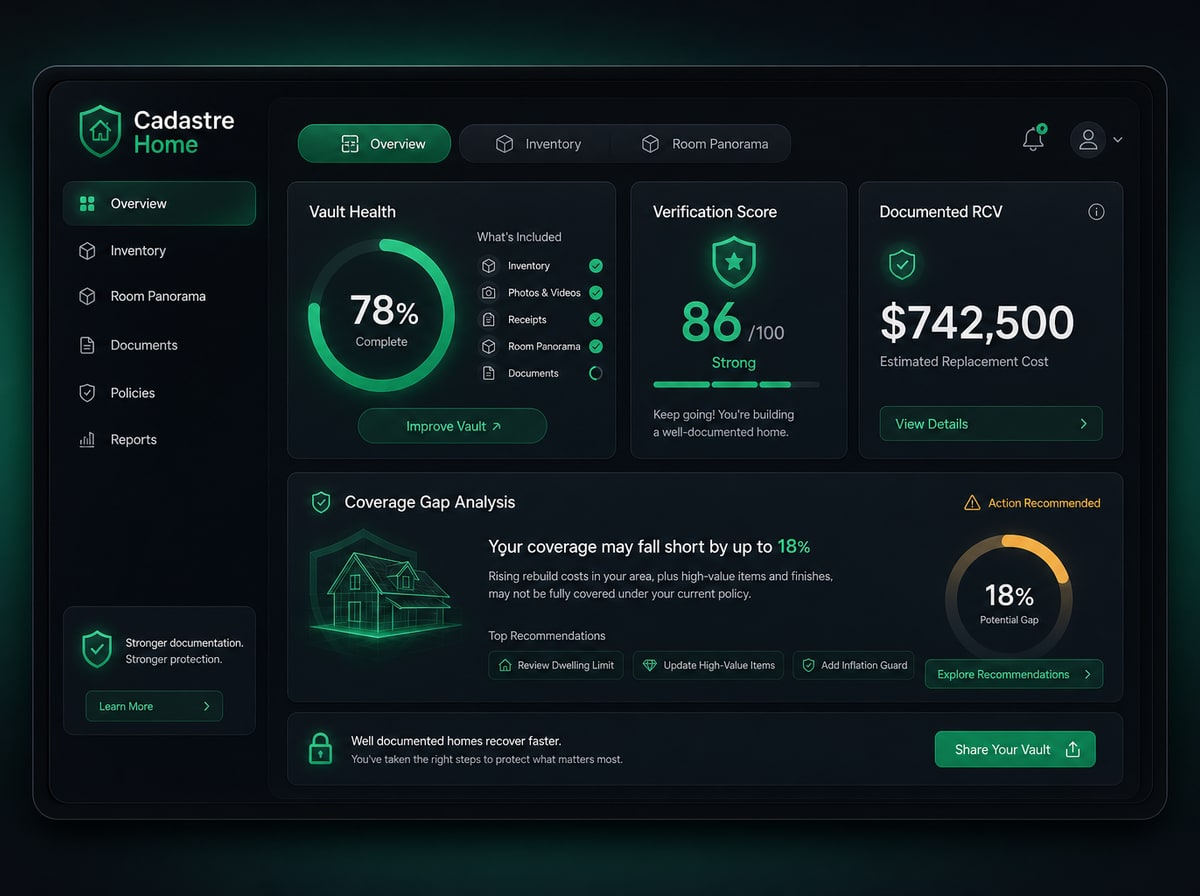 Demo vault overview — Vault Health dashboard